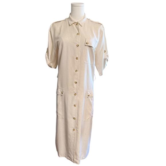 Louis Vuitton Sportswear Sahara Vintage 80s Shirt Dress Size 2 Linen /Viscose - Picture 1 of 14